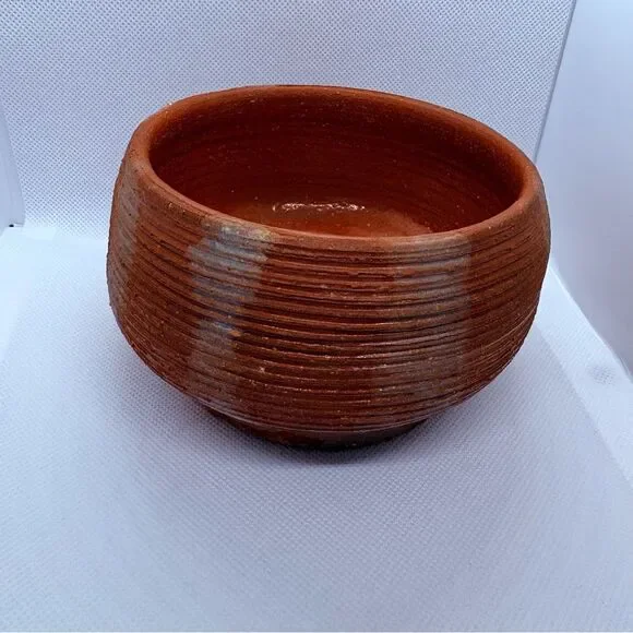 Vintage Studio Pottery Stoneware Tea Bowl, Powder Blue bands, Chawan Style - Picture 3 of 10